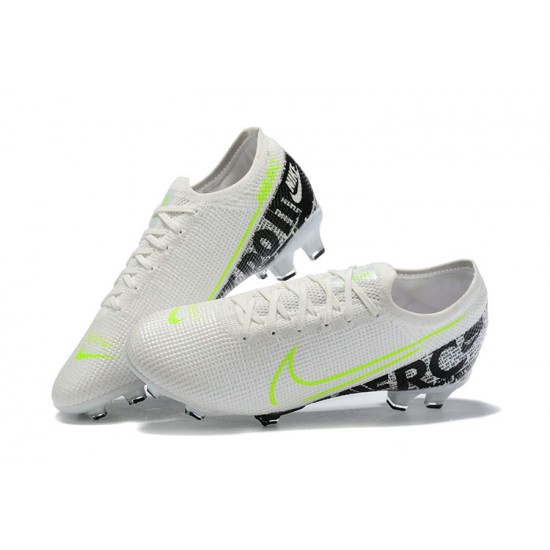 Shop the latest Nike Mercurial Vapor 13 Elite FG White LightGreen Black Low-top For Men Soccer Cleats Shop Online