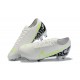 Nike Mercurial Vapor 13 Elite FG White LightGreen Black Low-top For Men Soccer Cleats 