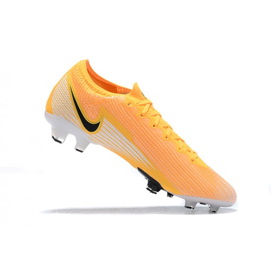 Shop Now Nike Mercurial Vapor 13 Elite FG Yellow Orange Black White Low-top For Men Soccer Cleats Online Shop