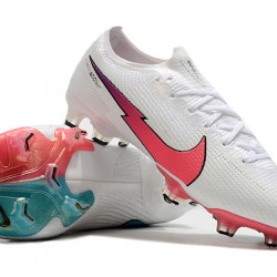 Nike Mercurial Vapor 13 Elite Korea FG Low-Top White Pink Turqoise Men Soccer Cleats 