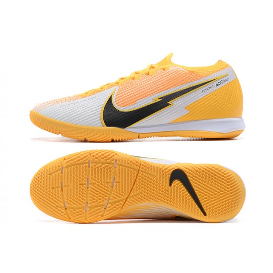 Nike Mercurial Vapor 7 Elite RB Mds IC Yellow White Black Low-top For Men Soccer Cleats 