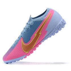 Nike Mercurial Vapor 7 Elite TF Blue Pink Low-top For Men Soccer Cleats 