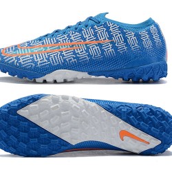 Nike Mercurial Vapor 7 Elite TF Blue White Orange Low-top For Men Soccer Cleats 