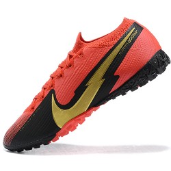 Nike Mercurial Vapor 7 Elite TF Red Gold Black Low-top For Men Soccer Cleats 