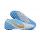 Popular Goods Nike Mercurial Vapor 7 Elite TF White Blue Gold Low-top For Men Soccer Cleats Shop