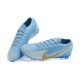 Nike Mercurial Vapor 7 Elite TF White Blue Gold Low-top For Men Soccer Cleats 