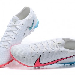 Nike Mercurial Vapor 7 Elite TF White Blue Pink Black Low-top For Men Soccer Cleats 