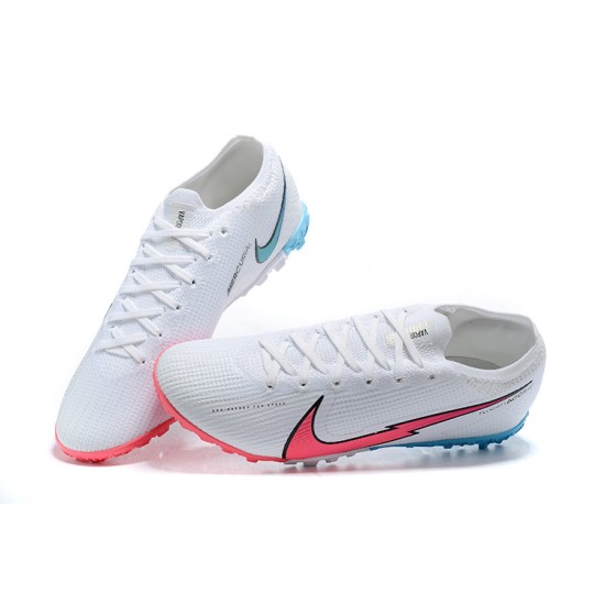 Nike Mercurial Vapor 7 Elite TF White Blue Pink Black Low-top For Men Soccer Cleats 