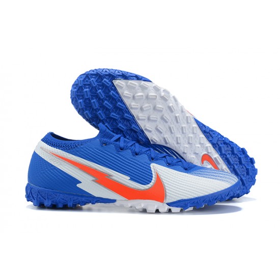 Nike Mercurial Vapor 7 Elite TF White Orange Blue Low-top For Men Soccer Cleats 