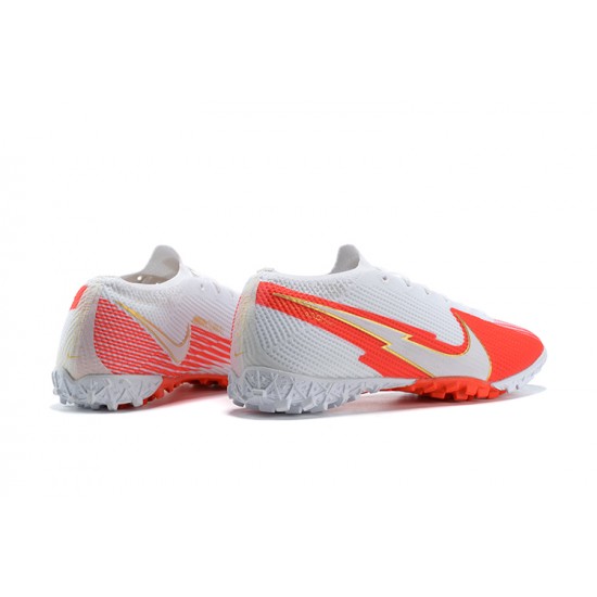 Nike Mercurial Vapor 7 Elite TF White Orange Low-top For Men Soccer Cleats 