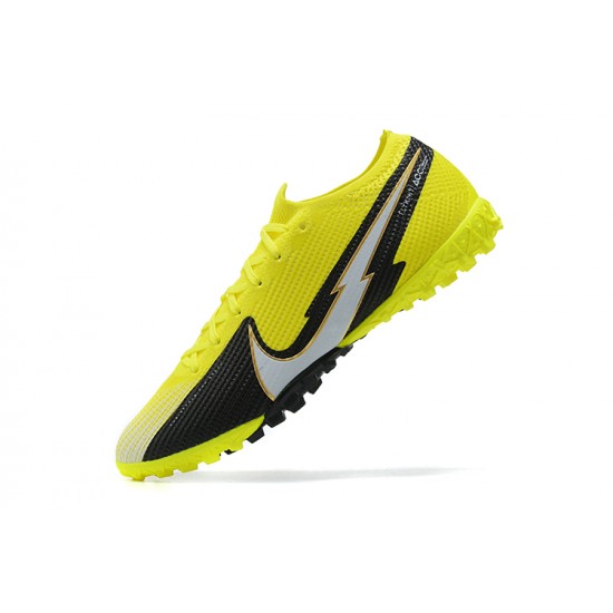 Nike Mercurial Vapor 7 Elite TF White Yellow Black Low-top For Men Soccer Cleats 