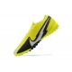 Nike Mercurial Vapor 7 Elite TF White Yellow Black Low-top For Men Soccer Cleats 