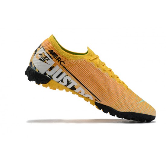 Nike Mercurial Vapor 7 Elite TF Yellow White Black Low-top For Men Soccer Cleats 