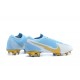 Nike Mercurial Vapor VII 13 Elite FG Blue Gold White Low-top For Men Soccer Cleats 