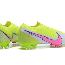 Nike Mercurial Vapor VII 13 Elite FG LightYellow Pink Black White Low-top For Men Soccer Cleats 