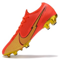 Nike Mercurial Vapor VII 13 Elite FG Red Gold Low-top For Men Soccer Cleats 