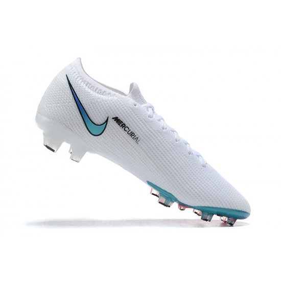 Nike Mercurial Vapor VII 13 Elite FG White Pink Blue Green Low-top For Men Soccer Cleats 