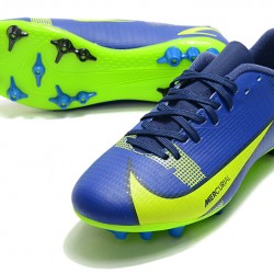 Nike Mercurial Vapor XIV Academy AG Low-top Blue Yellow Women And Men Soccer Cleats 