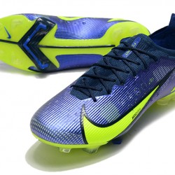 Nike Mercurial Vapor XIV Elite FG Low-top Blue Yellow Women And Men Soccer Cleats 