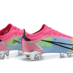 Nike Mercurial Vapor XIV Elite FG Low-top Sliver Pink Blue Men Soccer Cleats 