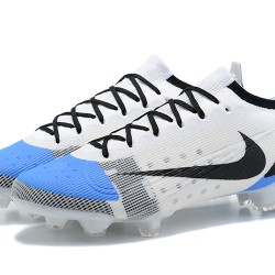 Nike Mercurial Vapor XIV Elite FG Low-top White Blue Men Soccer Cleats 