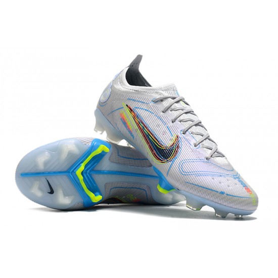 Buy the latest Nike Mercurial Vapor XIV Elite FG Low-top White Blue Women And Men Soccer Cleats For Sale