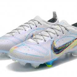 Nike Mercurial Vapor XIV Elite FG Low-top White Blue Women And Men Soccer Cleats 