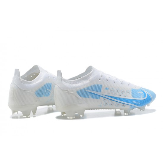 Nike Mercurial Vapor XIV Elite FG Low-top White Light Blue Men Soccer Cleats 