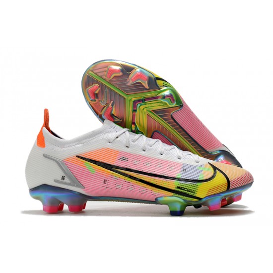 Nike Mercurial Vapor XIV Elite FG Low-top White Pink Men Soccer Cleats 