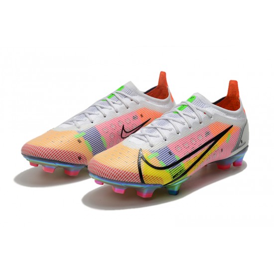 Nike Mercurial Vapor XIV Elite FG Low-top White Pink Men Soccer Cleats 