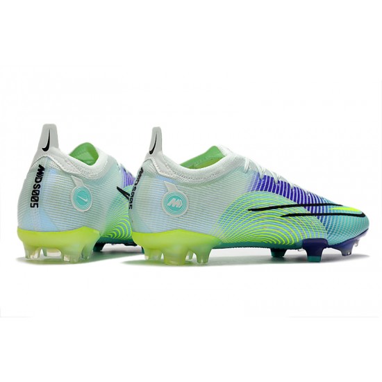 Nike Mercurial Vapor XIV Elite FG Low-top White Turqoise Women And Men Soccer Cleats 