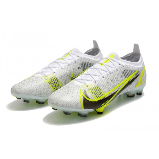 Nike Mercurial Vapor XIV Elite FG Low-top White Yellow Black Woemn And Men Soccer Cleats 