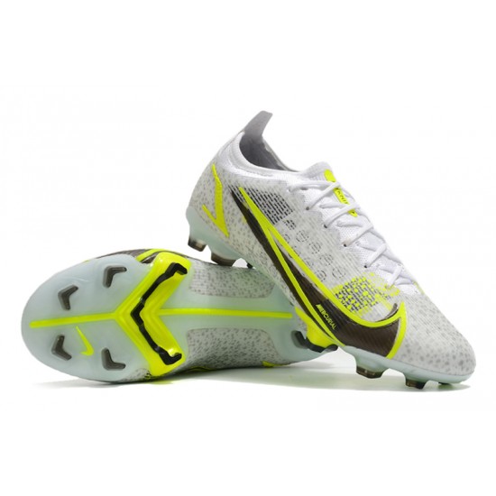 Nike Mercurial Vapor XIV Elite FG Low-top White Yellow Black Woemn And Men Soccer Cleats 