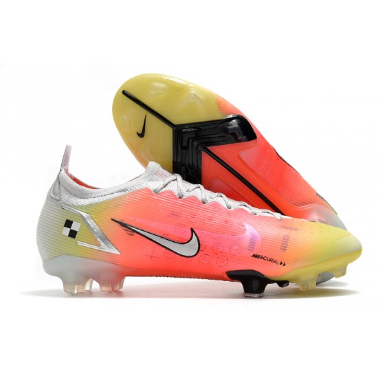 Nike Mercurial Vapor XIV Elite FG Low-top White Yellow Pink Woemn And Men Soccer Cleats 