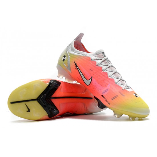 Nike Mercurial Vapor XIV Elite FG Low-top White Yellow Pink Woemn And Men Soccer Cleats 