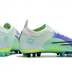 Nike Mercurial Vapor XIV Elite PRO AG Low-top Lingt Green Purple Women And Men Soccer Cleats 