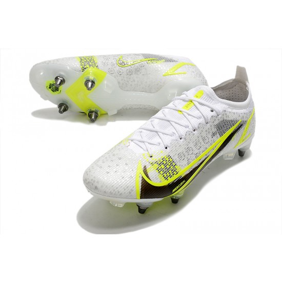 Buy the latest Nike Mercurial Vapor XIV Elite SG PRO Anti Clog Low-top White Yellow Men Soccer Cleats On Sale