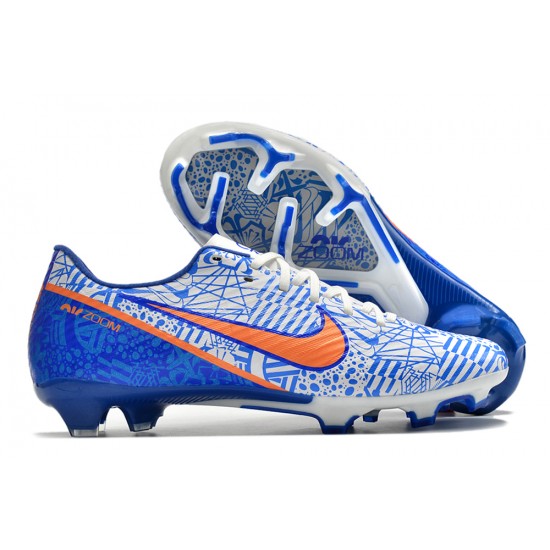 Nike Mercurial Vapor XV FG Low-top White Blue Men Soccer Cleats