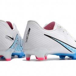 Nike Mercurial Vapor XV FG Low-top White Light Blue Men Soccer Cleats