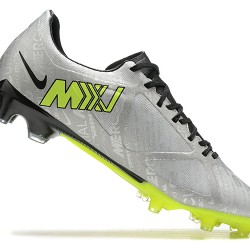 Nike Mercurial Vapor XV FG Silver Green Black For Men Low-top Soccer Cleats 