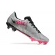 Nike Mercurial Vapor XV FG Silver Pink Black For Men Low-top Soccer Cleats 