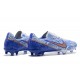 Nike Mercurial Vapor XV FG White Gold Blue For Men Low-top Soccer Cleats 