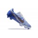 Nike Mercurial Vapor XV FG White Gold Blue For Men Low-top Soccer Cleats 