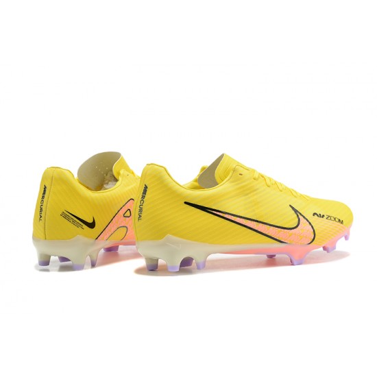 Our Top Picks Nike Mercurial Vapor XV FG Yellow Pink Black For Men Low-top Soccer Cleats For Sale