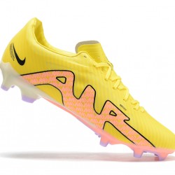 Nike Mercurial Vapor XV FG Yellow Pink Black For Men Low-top Soccer Cleats 