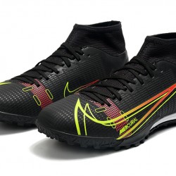 Nike Superfly 8 Academy TF High-top Black Yellow Men Soccer Cleats 