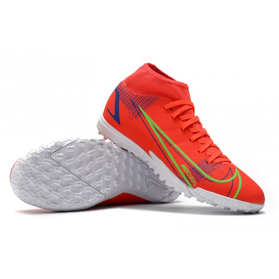 Nike Superfly 8 Academy TF High-top Red White Men Soccer Cleats 