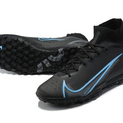 Nike Superfly 8 Elite TF High-top Black Blue Men Soccer Cleats 