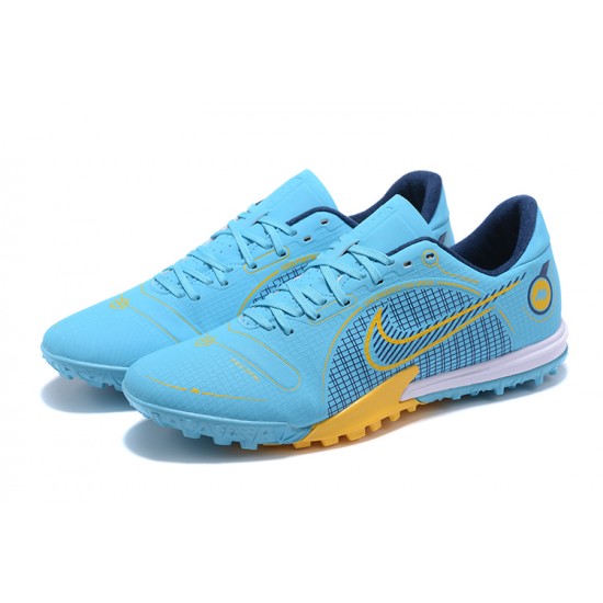 Nike Vapor XIV Academy TF Low-top Blue Yellow Men Soccer Cleats 