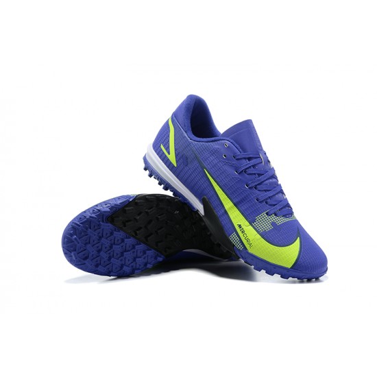 Nike Vapor XIV Academy TF Low-top Gark Blue Yellow Men Soccer Cleats 